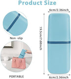 COMNICO Travel Toothbrush Cup Case Portable PP Seal Tooth Brush Holders Cover Multi-Function Toothpaste Storage Container Cup for Home School Camping Business Trip Bathroom (Blue)