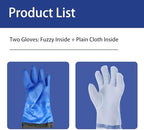 2Pair PVC Chemical Resistant Long Rubber Gloves Elbow Length,Heavy Duty Waterproof Gloves For Dishwashing Cleaning Chemical Pool Pond Acid Work, 25 Inches, Large-(Blue)