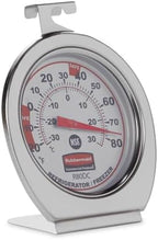 Rubbermaid Commercial Products Thermometer, Classic Large Mechanical Dial, Chrome, Extreme Temperature Range for Use in Refrigerator/Freezer/Cooler/Fridge