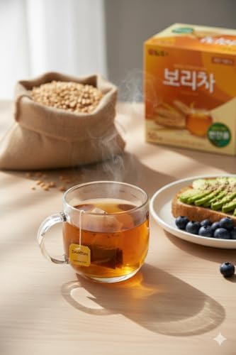 Damtuh Korean Barley Tea – Roasted Boricha Mugicha, Nutty Herbal Tea, Caffeine-Free, 1.5g x 50 Tea Bags