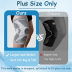 King Mills Plus Size Knee Sleeve 3XL/4XL, Knee Brace for Women Plus Size with Patella Gel Pad & Side Stabilizers, Compression Sleeve for Pain Relief, Arthritis, Workout, Sports. Gray