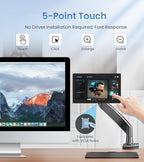 NLIEOPDA 7 Inches Touchscreen Monitor, HD 1024×600 IPS LCD Capacitive Touch Screen Compatible with R Pi 4B/3B+/3B/2/1B+/Zero Ora Pi 5 Por/3 Plus/3B/4B Ban Pi and Windows 10/8/7 (CX-080-A US)