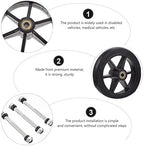 7 Inch Wheels for Walker Replacement Wheels 4Pcs Wheelchair Front Castor Replacement: Drive Walker Parts Universal Fit Black