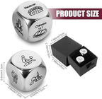 Date Night Dice Couples Gift, 2 Pcs Decision Dice Stocking Stuffers, Funny Valentine's Day Anniversary Christmas Birthday Gifts for Boyfriend Girlfriend Husband Wife Romantic Night- Love&Food