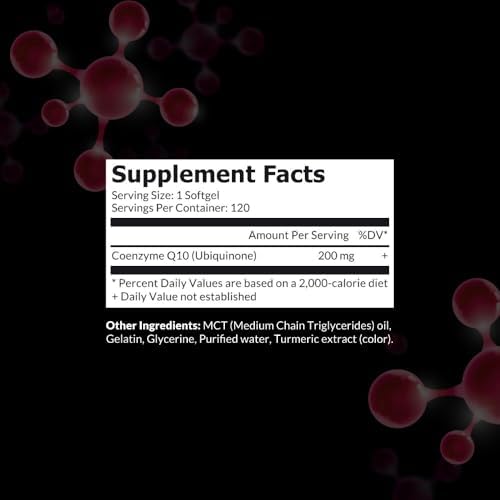 Intelligent Labs CoQ10 Ubiquinone 200mg Softgels | Coenzyme Q10 with MCT Oil for Max Absorption | Soy, Sugar, Gluten, and GMO-Free | 120 Servings | 120 Days Supply