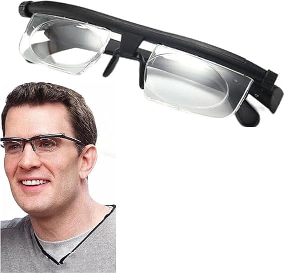 Adjustable Reading Glasses, Focus Adjustable Glasses Dial Vision, Flex Focus Adjustable Glasses for Men Women