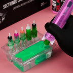 20PCS Rectangular Disposable Tattoo Cartridge Cup Holder Plastic Tattoo Cartridge Tray For Tattoo Inks Needle Holder Placement Rack Disposable Plastic Cup Working Cup Cleaning Cup
