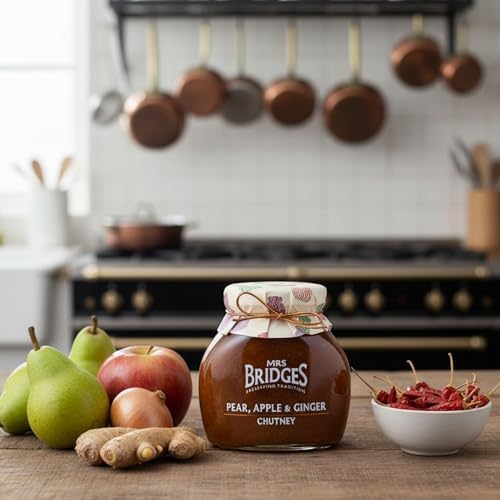 Mrs Bridges Pear, Apple & Ginger Chutney, Made in Scotland, 10oz Jar (Pack of 1)