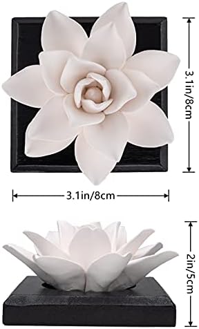 Magnolia Flower Styling Essential Oil Diffuser Stone, Non-Electric, Handmade Products, Decorative Tabletops, Car Decoration Ornaments(Essential Oils Not Included)