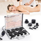 Hot Stones Massage Warmer Kit with Temperature Adjustment, 21 Pcs Hot Stones Massage Set, Portable Hot Stone with Heater for Home Spa Warming Therapy Relaxing