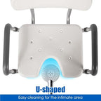 Shower Chair with Arms and Back Heavy Duty 330lbs, Shower Seat for Inside Shower with Shower Head Holder, Shower Bathroom Chair with Cutout Seat & Cold-Proof Pads, Tools-Free Assembly