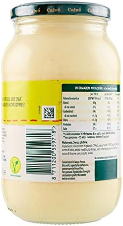 Calvé: "Classica" Italian Mayonnaise 20.6 Fluid Ounces (610mL - 580g) Jar [ Italian Import ]