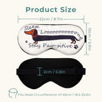 Silk Sleep Mask with 100% Mulberry Silk Inner Layer, Adjustable Strap Eye Mask for Women & Men, Sleep Mask Blackout for Night Sleeping and Daytime Travel, Dachshund Print