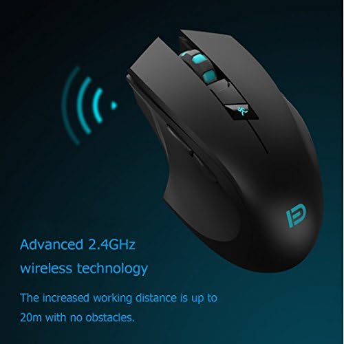 Granvela Noiseless Wireless Mouse,Forter i720 Ergonomic Silent Mouse for Gaming and General Use - 2 Side Buttons - Black