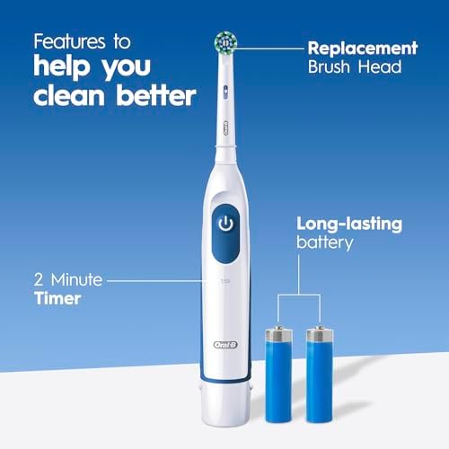 Oral-B Pro 100 3D White, Battery Toothbrush, White