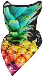 Colorful Fruit Pineapple Ski Mask UPF 50+ Balaclava - Windproof Face Cover for Men Women Cooling Summer Half Face Mask Scarf Sun UV Protection Neck Gaiter for Outdoor Activities