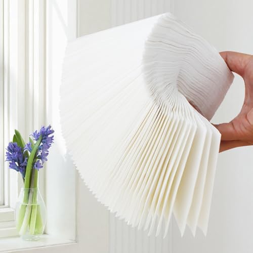 200 Sheets Soft Paper Dinner Napkins Square Cocktail Napkins Party Dessert Lunch Napkins Bar Beverage Napkins Absorbent Wedding Napkins for Kitchen White