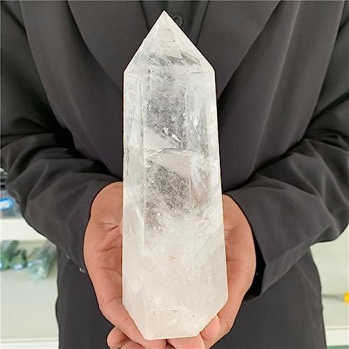 800-1000g White Crystal Column Quartz Wand Point Obelisk Ornaments