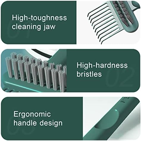 RHOS 2-in-1 Hair Brush Cleaner and Remover Tool - Comb for Removing Hair and Dust, Suitable for Home and Salon Use (1 Pack-Green)