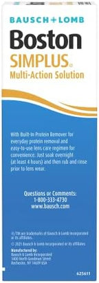 Boston Simplus Contact Lens Solution, for Gas Permeable Contact Lenses, 3.5 Fl Oz (Pack of 2)