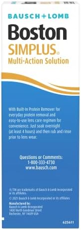 Boston Simplus Contact Lens Solution, for Gas Permeable Contact Lenses, 3.5 Fl Oz (Pack of 2)