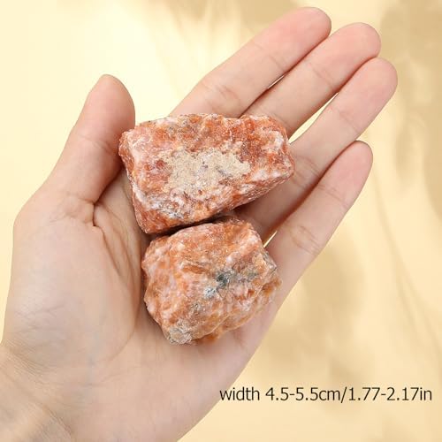 XIANNVXI Sunstone 1.8-2.2" Large Raw Crystals and Healing Stones Natural Rough Crystal Rocks for Decor Gifts Tumbling Cabbing Polishing Fountain Rocks 1PCS