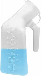 Urinals for Men Glow in The Dark Lid,Thick Firm Male Urinal Bottle with Lid 32oz./1000mL (White), Screw on Lid Urine Collection Containers