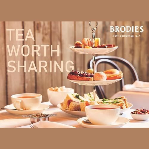 Brodies Tea, Scottish Tea Sampler, Breakfast, Afternoon & Famous Edinburgh, Black Tea Imported from Scotland, Canister of 50 Bags (Pack of 3)