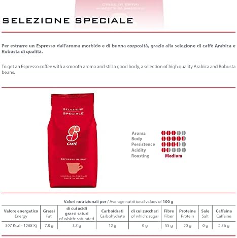 Essse Caffe Selezione Speciale, Authentic Italian Espresso Bar, Whole Bean Coffee, Medium Roast, 2.2 Pound / 1000g