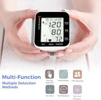 MMIZOO Wrist Blood Pressure Monitor Bp Monitor Large LCD Display Blood Pressure Machine Adjustable Wrist Cuff 5.31-7.68 inch Automatic 99x2 Sets Memory with Carrying Case for Home Use (Black)