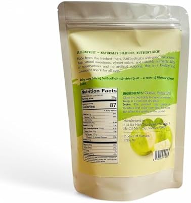 Sài Gòn Fruit - Soft Dried Guava Low Sugar Added, Naturally Sweet, Healthy Soft Dried Guava Snack For Kids And Adults, All Natural Ingredients, No Preservatives, No Artificial, 200 Grams, Made in Vietnam
