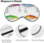 Soft Sleep Mask for Women Men, Light Blocking Breathable Eye Mask Blindfold with Adjustable Elastic Strap, Pressure-Free Comfortable Eye Cover for Travel Nap Set of Fishing Lures Illustration