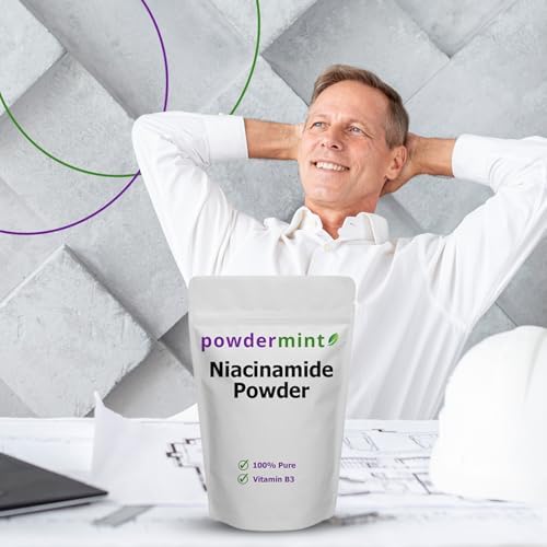 Niacinamide Powder (Vitamin B3) Pure Niacin Powder 500 mg Flush-Free Supplement (100 Grams)