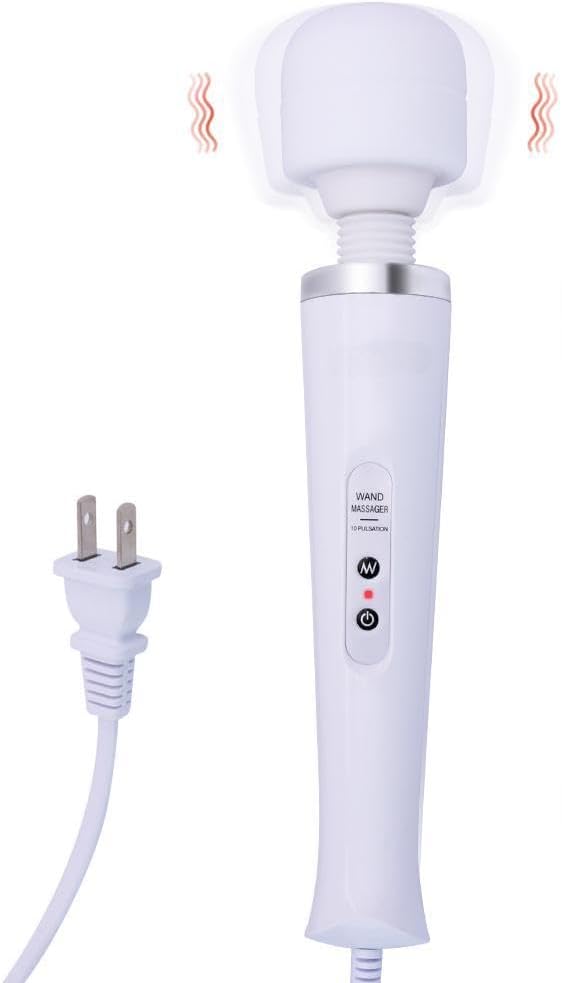 Vibrating Massager with 10 Pulse Settings Strong Vibration for Women,Personal Total Body Therapy Massager (White)