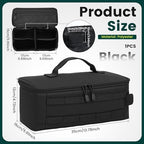 First Aid Bag Empty,Travel Bag Empty Pill Box Organizer, Portable Travel Pill Bottle Organizer for Home Outdoor Emergency Traveling(black,13.78 x 5.91 x 4.72 in)