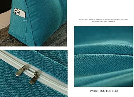 Reading Wedge Pillow Headboard Cushion Removable Triangle Waist Cushions, for Sofa Bed Office Chair Rest Pad, Microfiber Reading Pillows,E,80x50x20cm