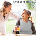 FOMIYES Silicone Adult Bib for Elderly - Waterproof, Washable, Adjustable Bib with Crumb Catchers - Reusable Mealtime Protector for Seniors, Men & Women - 16.53 X 11.02 Inches, Grey