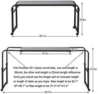 TigerDad Overbed Table with Wheels, Rolling Desk for King Queen Full Bed Heavy Duty, 55"-83" Adjustable Length & Height Hospital Nursing Table, Mobile Cross Bed Laptop Stand for Home Work, Black