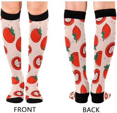 susiyo Tomatoes Compression Socks for Women and Men Knee High Support Socks for Athletic Running Hiking Travel
