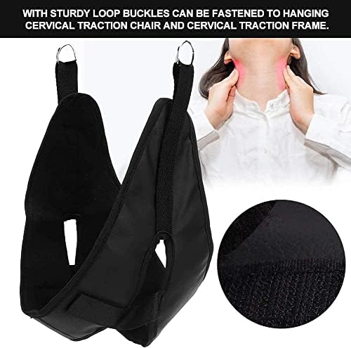 TIST Neck Traction Device, Enlarged PU Cervical Traction Belt with Hook and Loop Fixing for Office Workers, Students, Athletes, Shift Workers