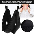 TIST Neck Traction Device, Enlarged PU Cervical Traction Belt with Hook and Loop Fixing for Office Workers, Students, Athletes, Shift Workers
