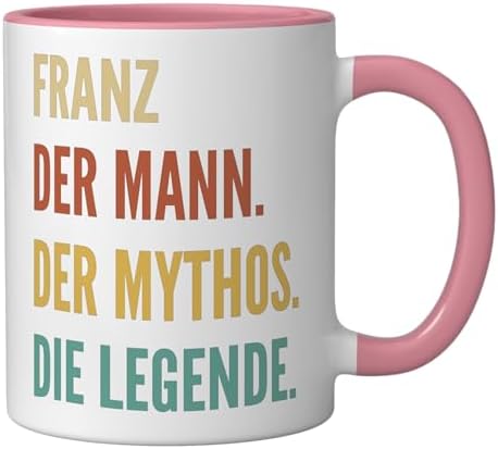 Funny German First Name Design - Franz Ceramic Mug, Pink/White