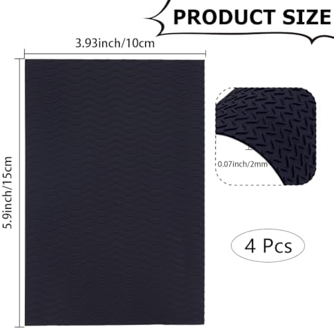 CRASPIRE 4Pcs Black Shoe Sole Protector Non Slip Rubber Shoes Sheet Bottom Saver Self Adhesive Pads Grips Guard Repair Boot Heel Replacement Cover Cushion Stickers Sneaker Slipper 6.1 X 3.94 Inch