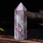 Acxico 1Pcs 7-8cm Natural Pink Tourmaline Tower Quartz Crystal Point Obelisk Wand Healing Gift
