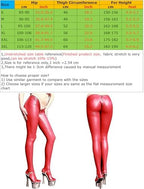 Women's Sexy Oil Shiny Synthetic Latex Slim Fit Leggings Stretchy Tight Pencil Pants Full Zipper Crotch Trousers