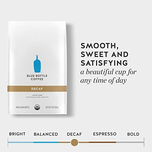 Blue Bottle Whole Bean Organic Coffee, Decaf, Medium Roast, 12 Ounce bag (Pack of 1)
