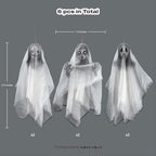 Cheerland Hanging Ghost Halloween Decoration Creepy Floating Ghost Garland Flying Ghouls for Haunted Mansion House Horror Parties Spooky Birthday Party Banner Scary Terror Fabric Yard Decor
