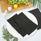 BUCLA 200-Count 3-Ply Disposable Black Napkins - Black Paper Napkins Premium Quality - Halloween Dinner Napkins Soft, Absorbent for Kitchen, Parties, Weddings, Halloween &New Year
