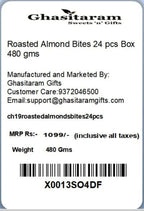 Ghasitaram Gifts Rakhi Gifts for Brothers Roasted Almond Bites 24 pcs Box with Pearl Rakhi