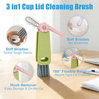 7Pcs 3-in-1 Cup Lid Gap Cleaning Brush & Straw Brush Set, Reusable Metal Straw Cleaner, Multifunctional Bottle Cleaning Kit for Sippy Cups & Water Bottles